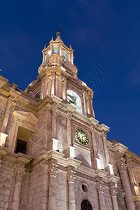 秘鲁阿雷基帕上午大教堂主的视图xAxA图片