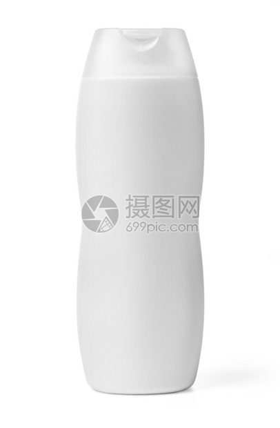 白色背景的Shampoo塑料瓶孤立准备接受设计带有剪贴路径图片