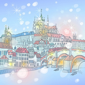 布拉格圣诞节风景图片