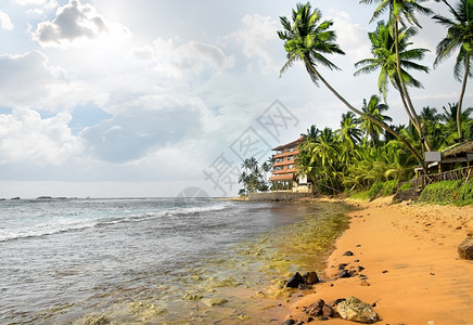 在斯里兰卡伊杜瓦的印度洋海滩上生活图片
