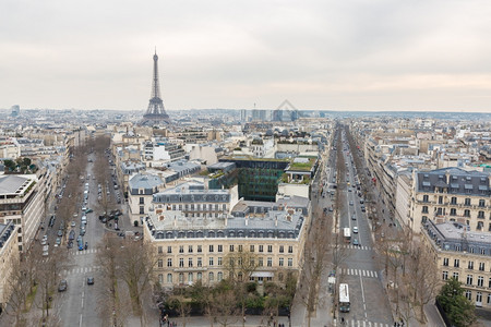 Eiffel铁塔空中观察法国巴黎图片