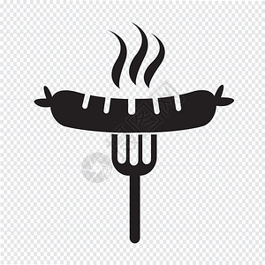 用叉子图标烤香肠图片