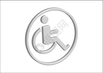3D轮椅残疾人图标设计图片