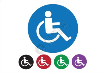 轮椅残疾人图标设计图片
