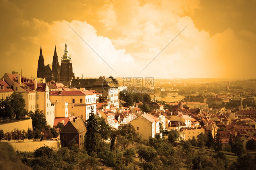 布拉格城堡塞皮亚的景象切奇图片