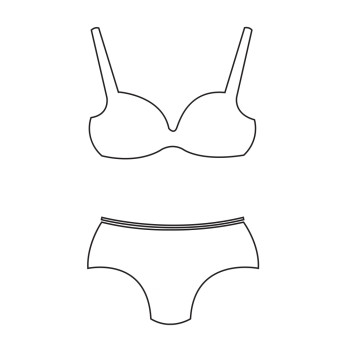 女内裤衣或泳两件比基尼图标