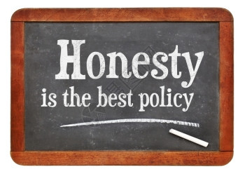 诚实是最好的政策谚语古板黑上的白粉文字图片