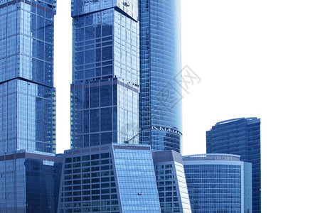 孤立于白色背景的现代摩天大楼图片