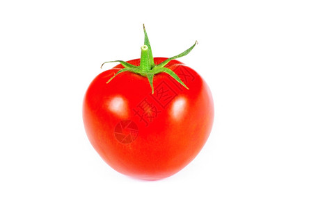 小西红柿白背景孤立的绿叶西红柿背景