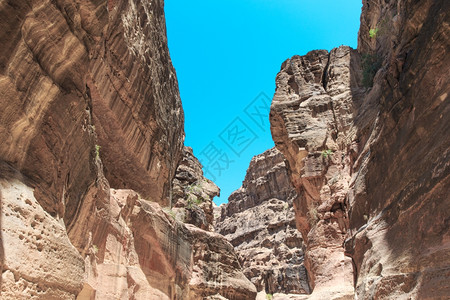 锡克山这个狭小的空隙山作为约旦Petra市的入口xAxA图片