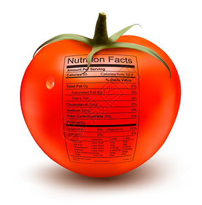 有营养标签的番茄健康食物图片