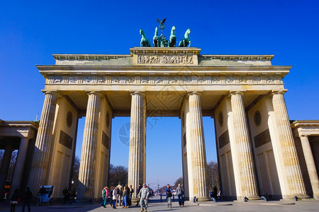 BERLIN3月18日勃兰登堡大门2015年3月8日德国柏林图片