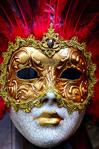 传统的狂欢节面罩贴近式威尼斯图片