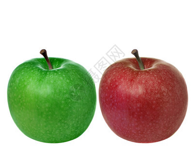 绿苹果在纯白背景上被孤立图片
