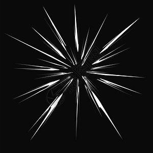 爆炸闪光卡通暗背景中孤立的星壳图片