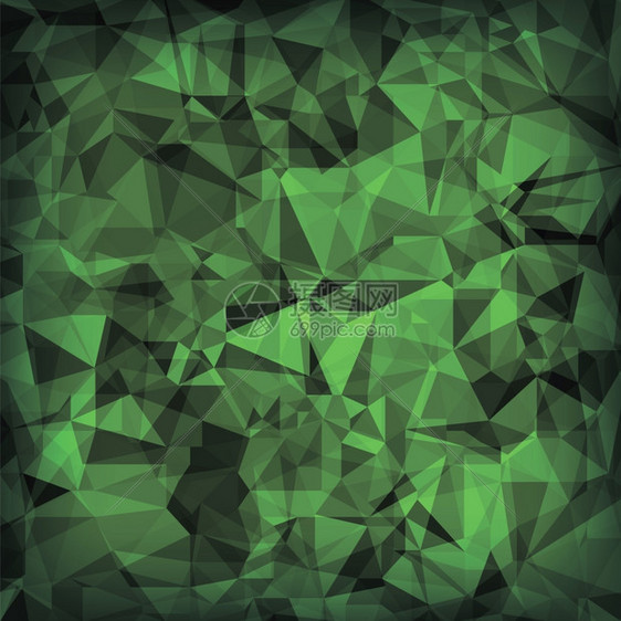 绿色多边背景水晶三角模式图片