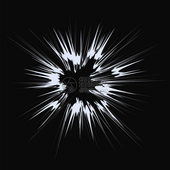 爆炸闪光卡通暗背景中孤立的星壳图片