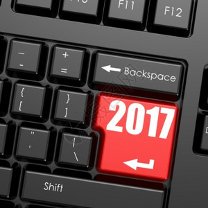 计算机键盘上的红色输入按钮2017单词商业概念图片