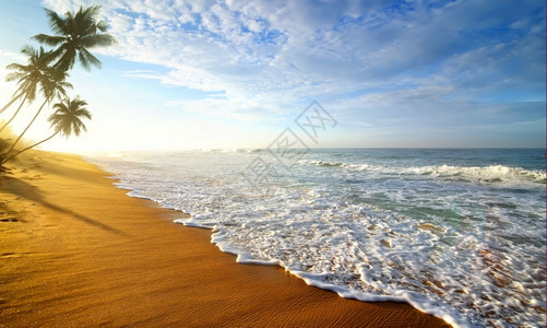 斯里兰卡的印度洋软海浪图片