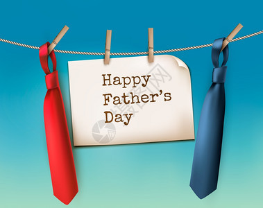 快乐父亲和有两条领带的每日背景矢量图片