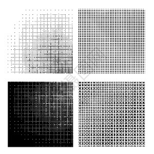 白色背景上的多点纹理集半色调模式集多色调图片