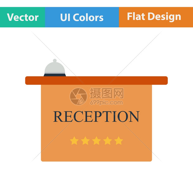 以ui颜色显示宾馆接待台铃声平面设计图图片