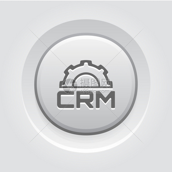 CRM平台图标商业和金融灰质按钮设计图片