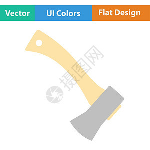 以ui颜色显示的露营轴平坦设计图标矢量插图片