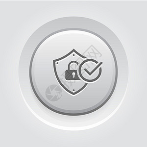 安保状态图标业务概念灰质按钮设计图片