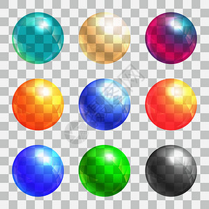 彩色半透明球体泡沫图片