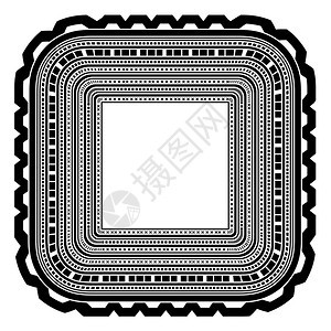 白色背景上孤立的广场装饰框架广场装饰框架孤立图片