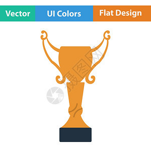 棒球杯图标平板设计矢量插图图片