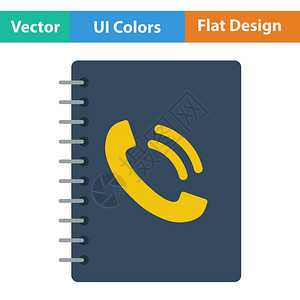 电话簿图标平面设计矢量插图图片
