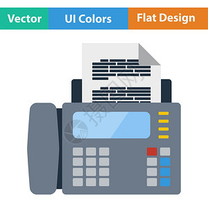 传真图标平面设计矢量插图图片