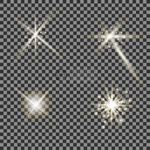 灰色检查背景上隔离的一组不同白光一组不同的白光