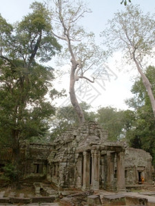 高棉建筑拜顿寺庙吴哥洞暹粒柬埔寨图片