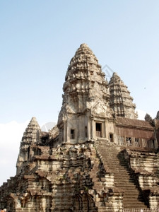 印度教寺庙高棉建筑拜顿寺庙吴哥瓦暹粒柬埔寨背景