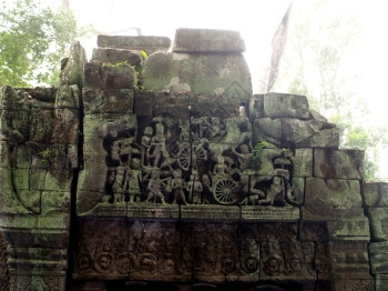 高棉建筑拜顿寺庙吴哥洞暹粒柬埔寨图片