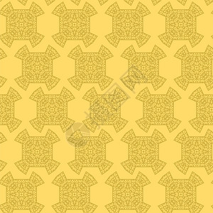 黄色上的纹理设计元素圆形回滴模式填充壁纸的花粉装饰背景上的传统装饰黄色上的纹理设计元素图片
