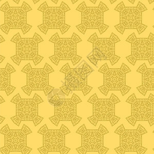 黄色上的纹理设计元素圆形回滴模式填充壁纸的花粉装饰背景上的传统装饰黄色上的纹理设计元素图片