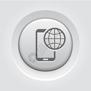 国际旋转图移动设备和服务概念灰质按钮设计图片