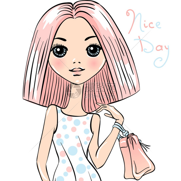 可爱的时装女郎