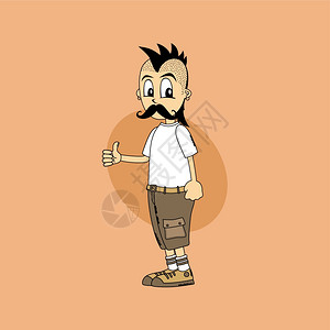 竖拇指的男模特插画_竖拇指的男模特卡通_竖拇指的