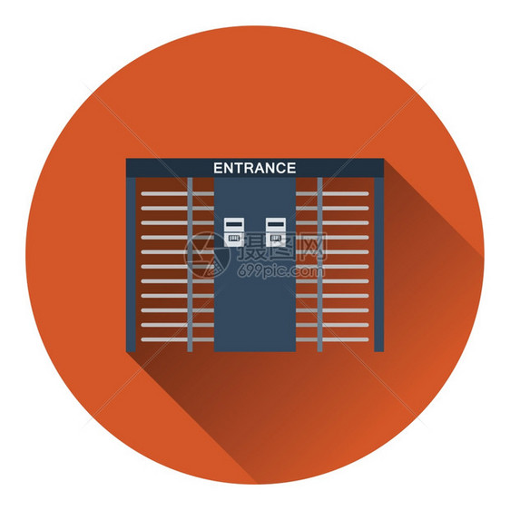 运动场入口旋转图示平面彩色设计矢量插图图片