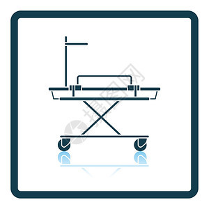 医疗担架图标影子反射设计矢量图解图片