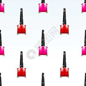红粉色钉子波兰背景化妆品瓶接缝模式红粉色钉子波兰无缝模式图片