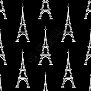 Eiffel铁塔无缝背景法国铁塔模式巴黎标志Eiffel铁塔无缝背景图片