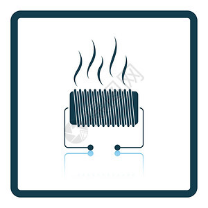 电热器图标阴影反射设计矢量图解图片