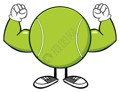 网球无面卡通马斯科特字符弹图片