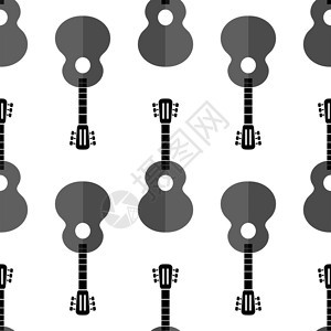 吉他西尔胡休埃无缝背景音乐器模式图片